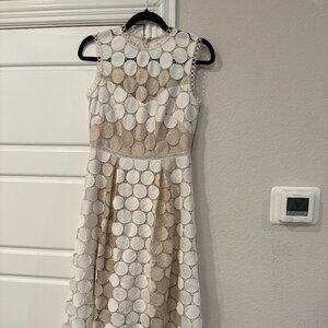 Shoshanna White and Gold lace dress